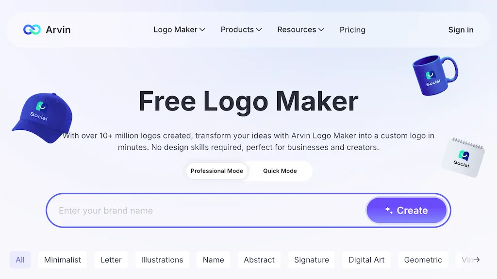 Arvin AI Logo Maker