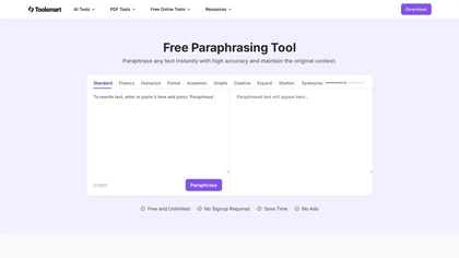 Toolsmart - Paraphrasing AI tool