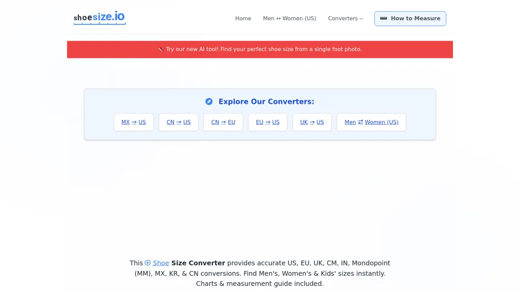  Shoe Size Converter