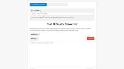 Text Difficulty Converter