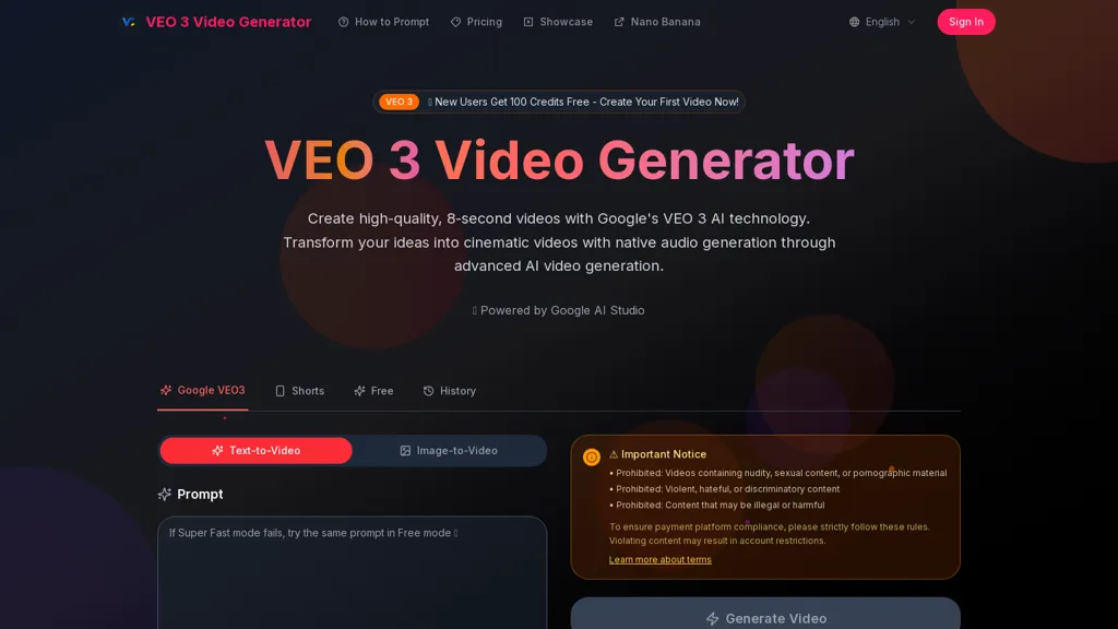 VEO 3 Video Generator
